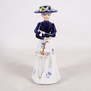 Vintage Mary Poppins Porcelain Figure Victorian Lady Woman Statue Art Sculpture